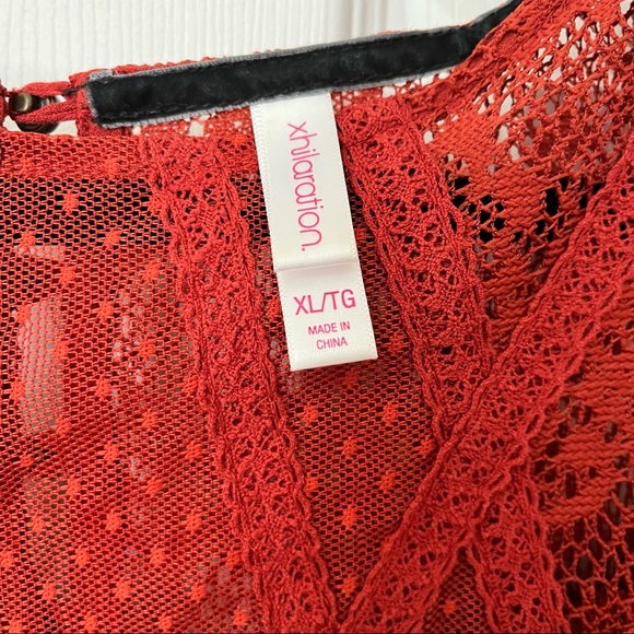 Xhilaration Bohemian Flowy Dress Long Sleeve XL Rust - Picture 5 of 6